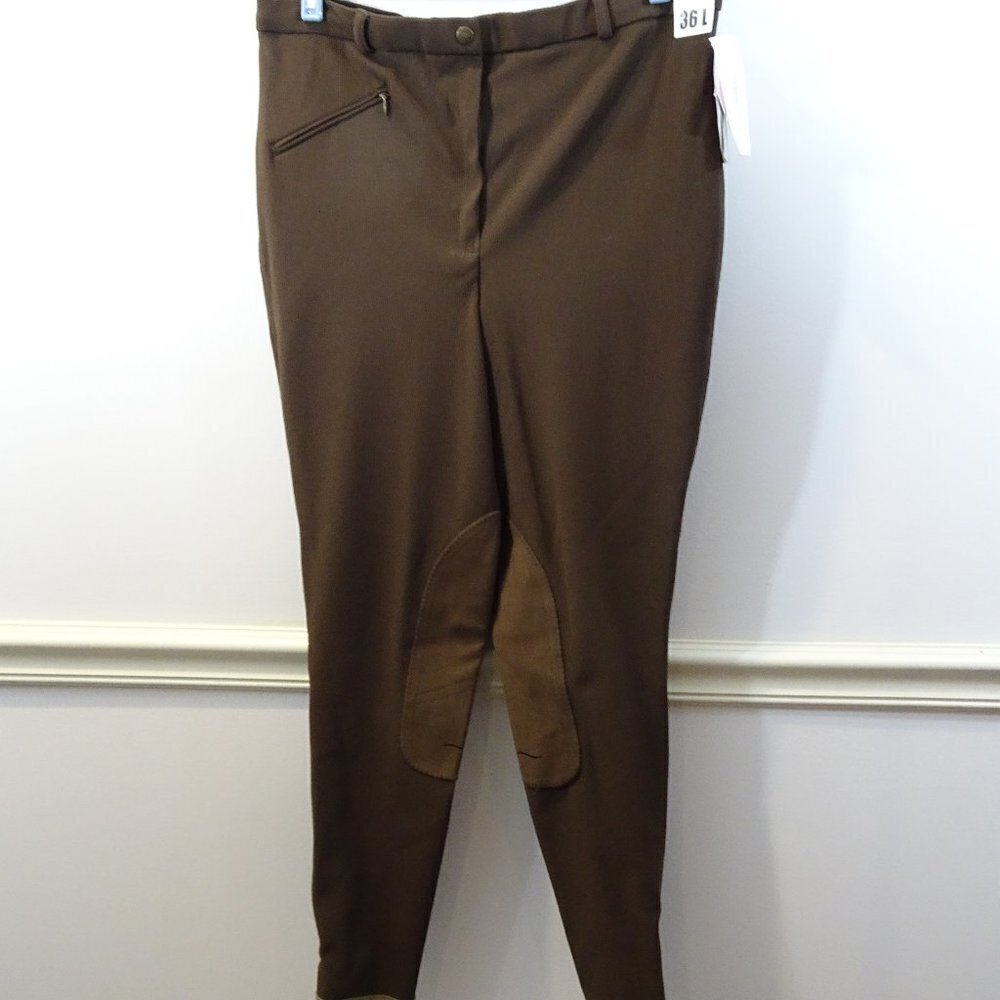 Tuffrider Equestrian Ribbed Knee Patch Breeches Brown sz 36L NEW Chocolate
